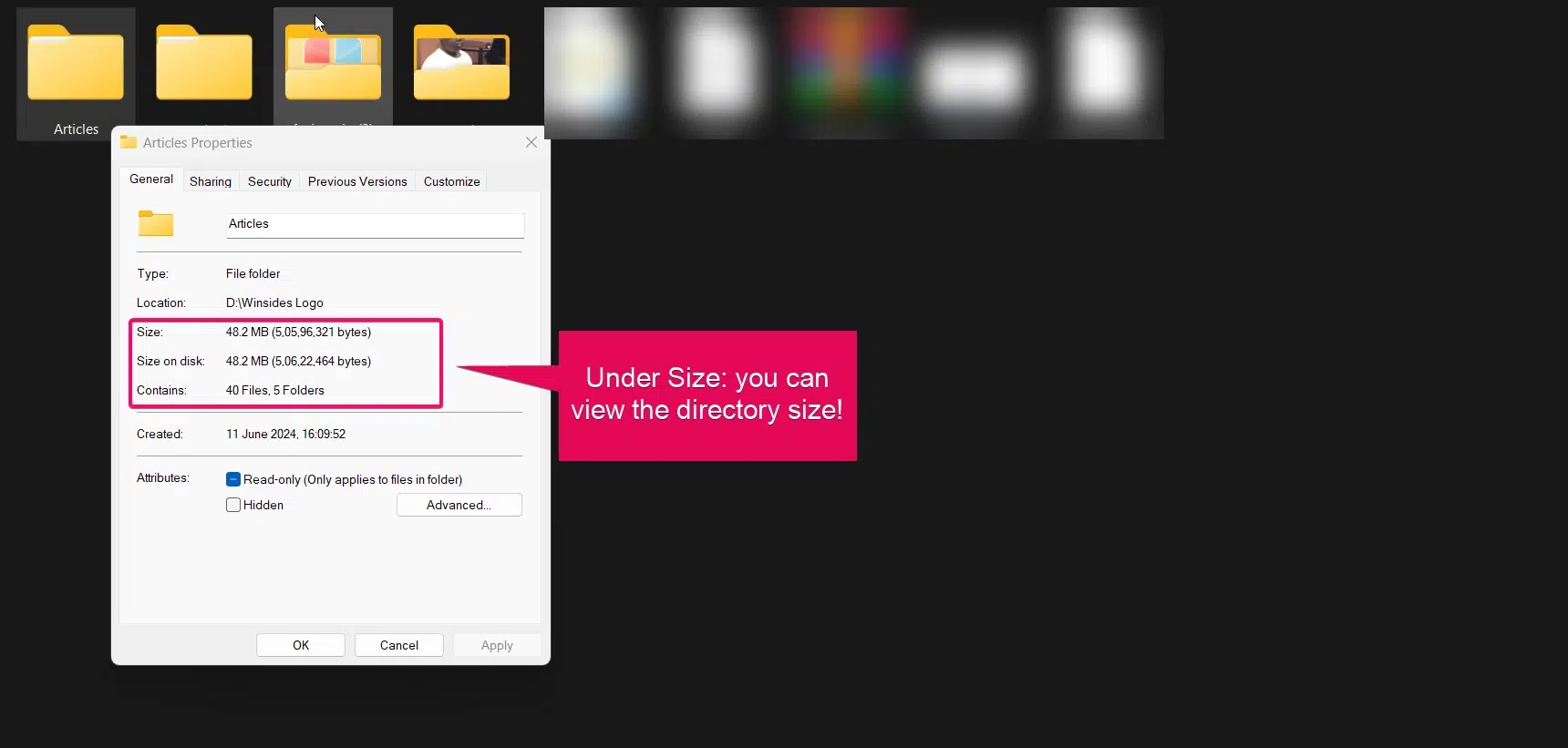 6 Best Ways: Show Folder Size in Windows 11 File Explorer! 3 Viewing Folder Size from Properties option