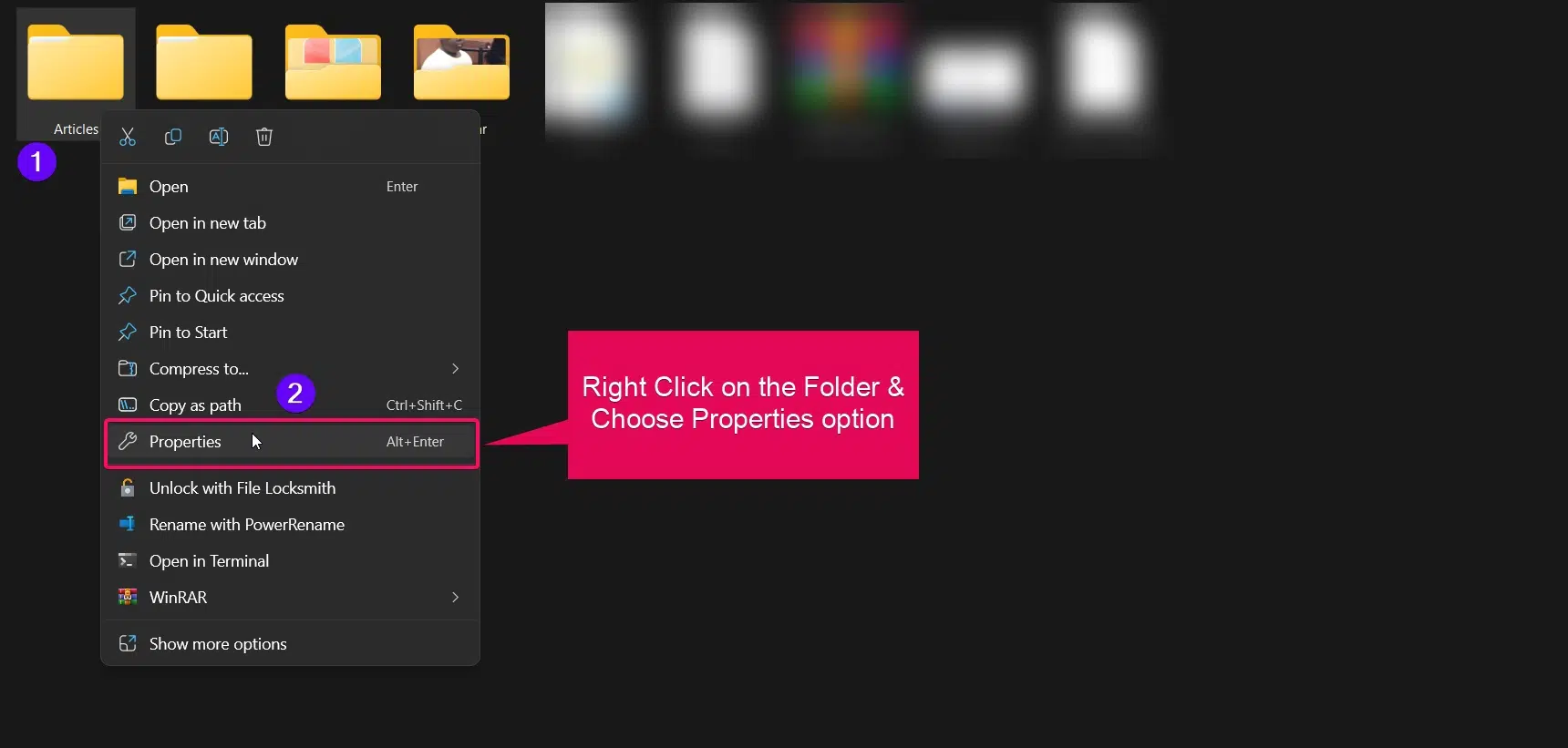 6 Best Ways: Show Folder Size in Windows 11 File Explorer! 1 Choosing Properties from the Context Menu