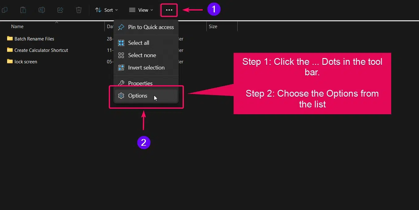 Choose the options from the (...) located in the tool bar Choose the options from the (...) located in the tool bar