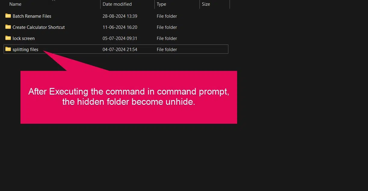 The Hidden files or folders will become unhide! The Hidden files or folders will become unhide!