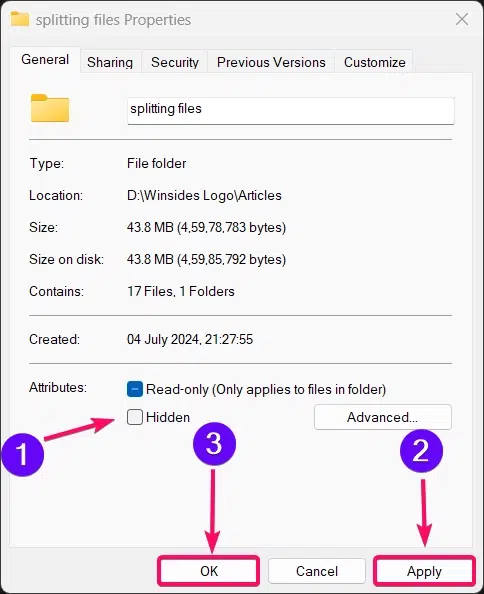 Uncheck Hidden Option Uncheck Hidden Option