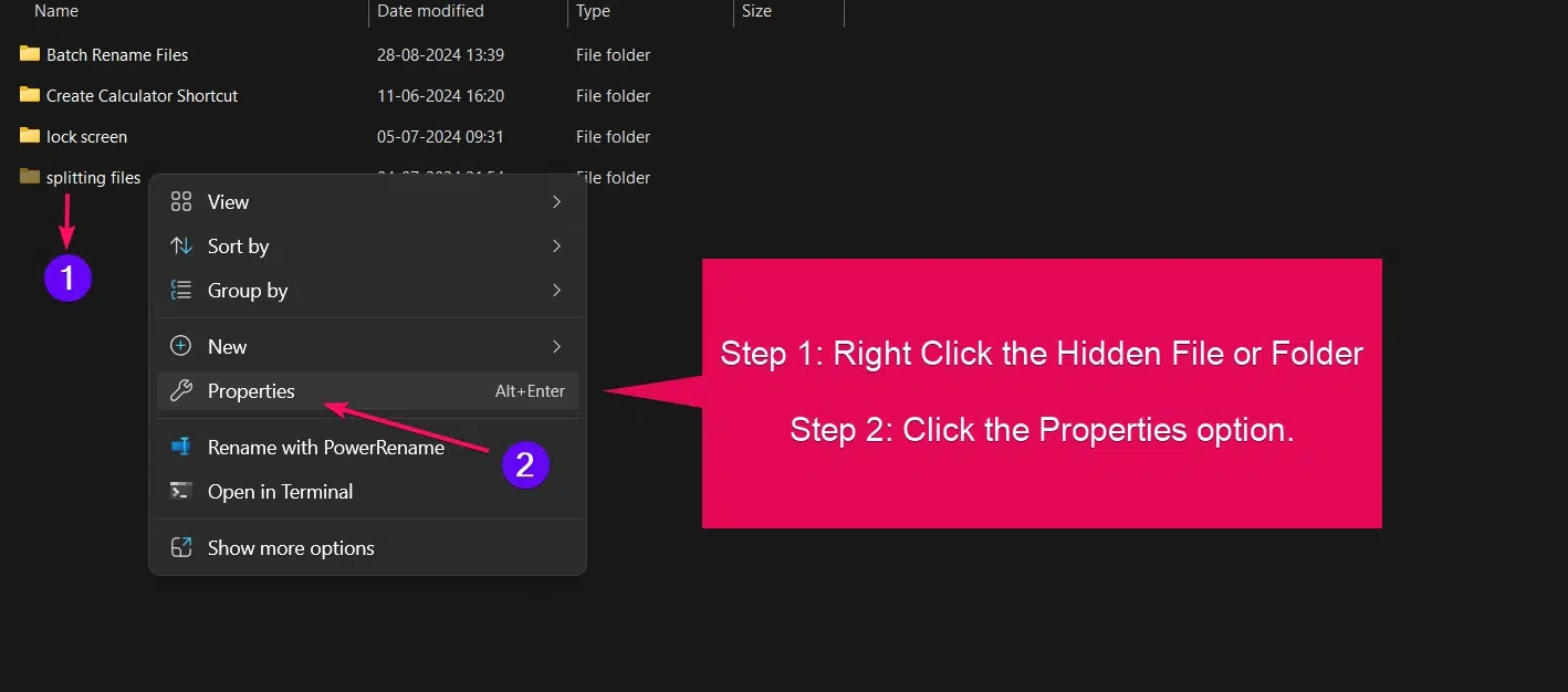 Choose Properties option Choose Properties option