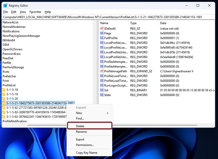 3 Best Ways - Fix Account Unknown S-1-5-21 issue on Windows 11? 4 Delete the Account Unknown Registry Key