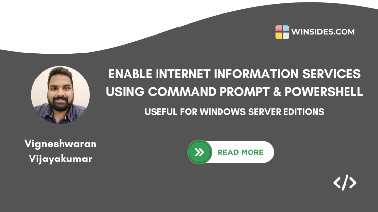 Enable Internet Information Services using Command Prompt (CMD)