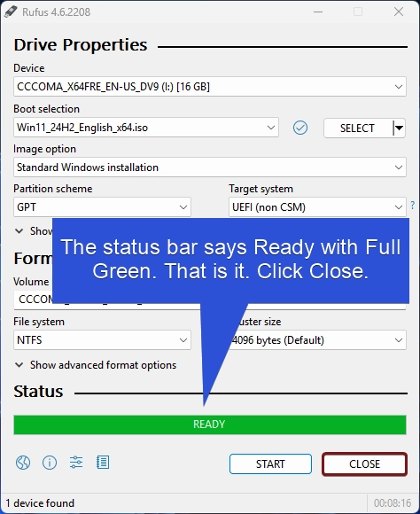 Windows 11 Bootable USB is now created. Windows 11 Bootable USB is now created.