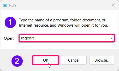Launching Registry Editor using Run Window Launching Registry Editor using Run Window