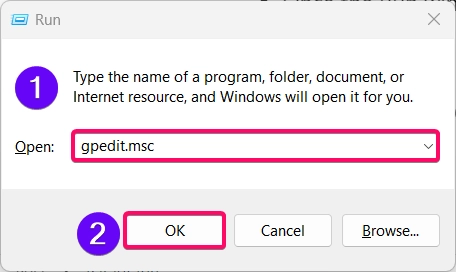 Launching GP Editor from Run Window Launching GP Editor from Run Window