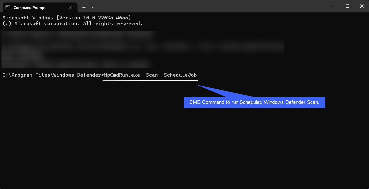 CMD Command to run Windows Defender Scheduled Scan CMD Command to run Windows Defender Scheduled Scan