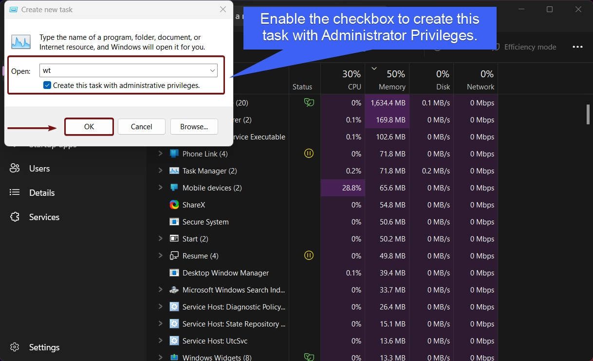 Create New Task for Terminal Admin Create New Task for Terminal Admin