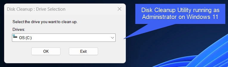 Disk Cleanup Utility Running as Administrator on Windows 11 Disk Cleanup Utility Running as Administrator on Windows 11