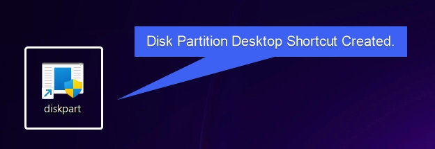 Disk Partition Desktop Shortcut Created Disk Partition Desktop Shortcut Created