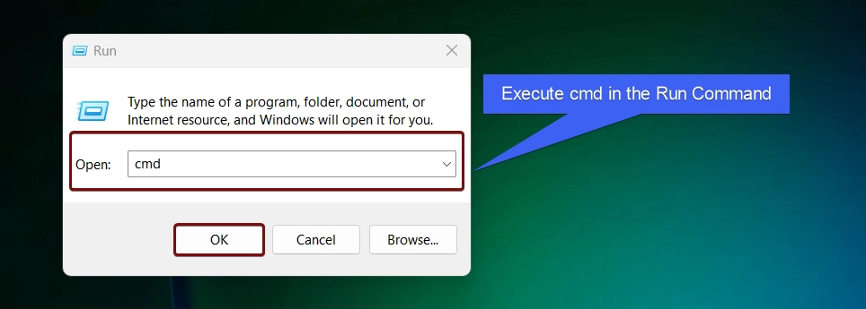 Execute cmd in the Run Command Execute cmd in the Run Command