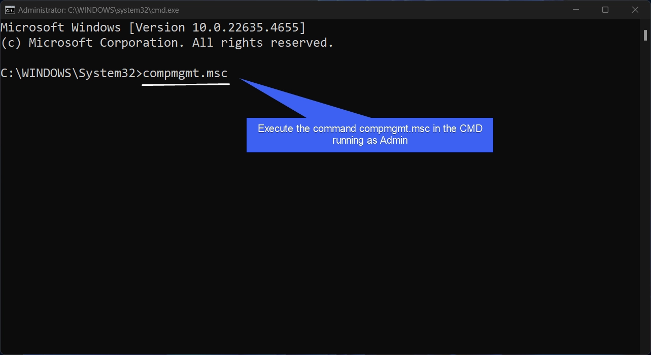 Execute the command to open with Elevated Privileges Execute the command to open with Elevated Privileges