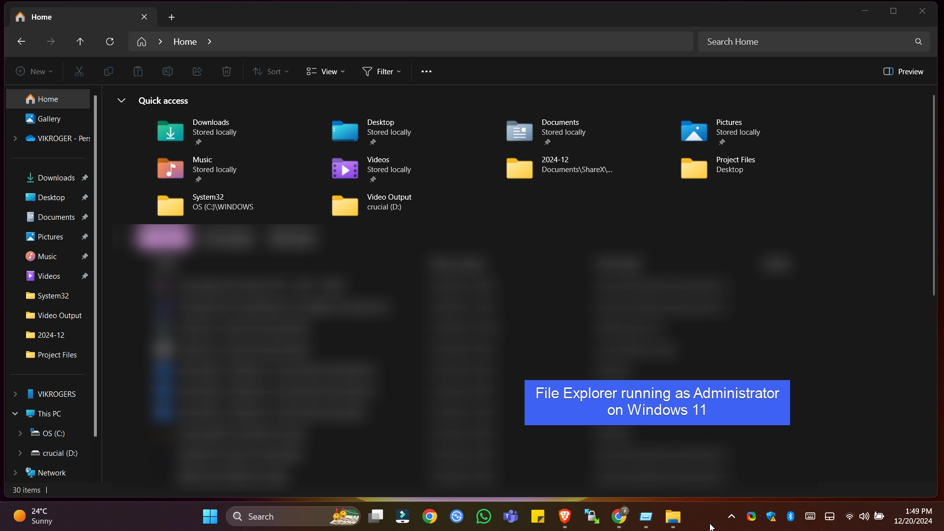 Explorer.exe running as Administrator Explorer.exe running as Administrator