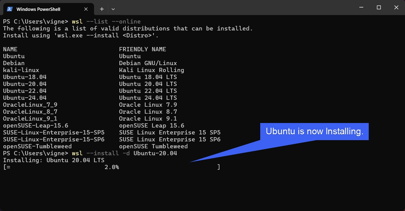 Installing Ubuntu on Windows 11 Installing Ubuntu on Windows 11