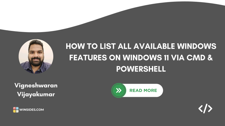 List Available Windows Features using CMD & PowerShell