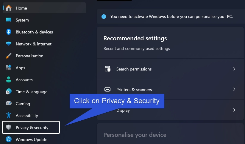 How Can I Delete and Rebuild Indexing Options on Windows 11? 3 Open Privacy & Security