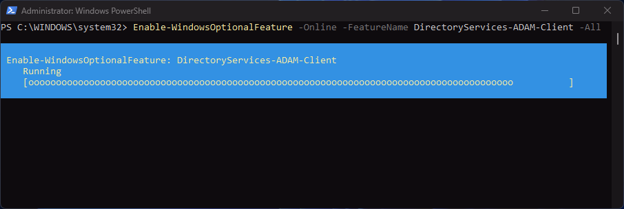 PowerShell Enabling AD LDS Client PowerShell Enabling AD LDS Client