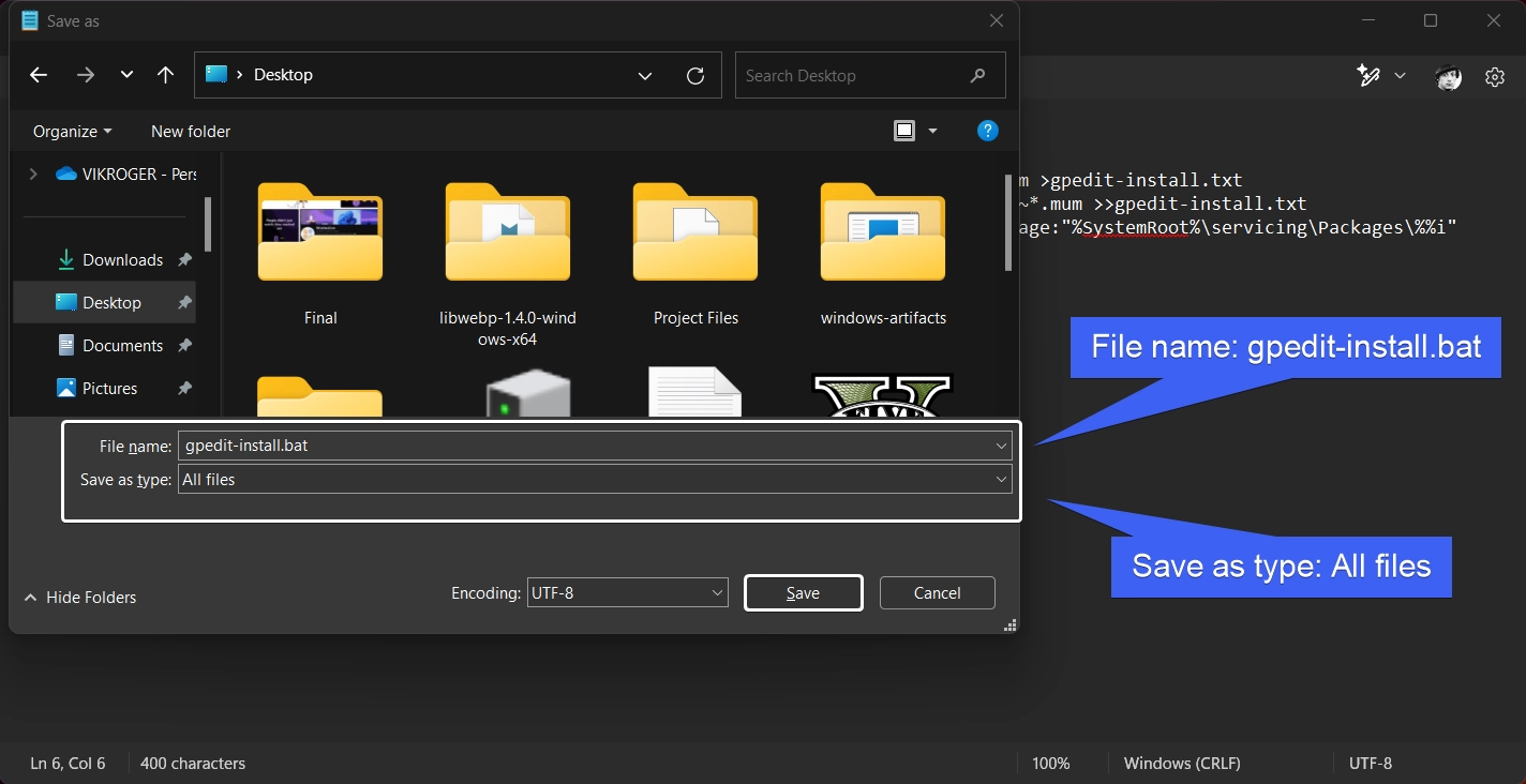 Save it as bat file Save it as bat file