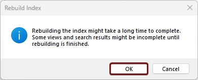 How Can I Delete and Rebuild Indexing Options on Windows 11? 6 The process might take a long time