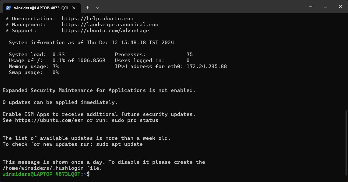 Ubuntu 20.04 LTS successfully installed on Windows 11 Ubuntu 20.04 LTS successfully installed on Windows 11