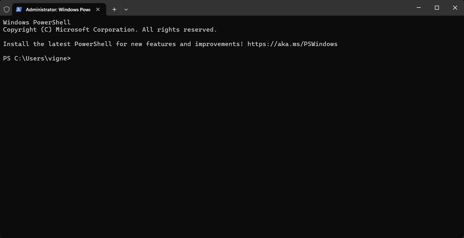 Windows Terminal running as Administrator Windows Terminal running as Administrator