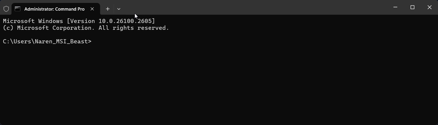 Command Prompt Terminal with Admin Rights Command Prompt Terminal with Admin Rights