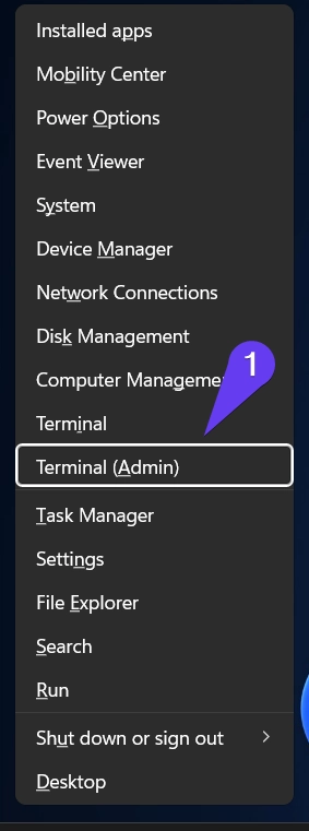 Choose Terminal Admin Choose Terminal Admin