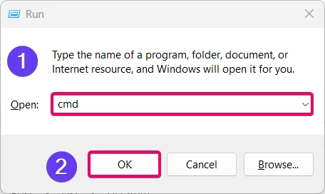 Run window to launch cmd with admin privileges. Run window to launch cmd with admin privileges.