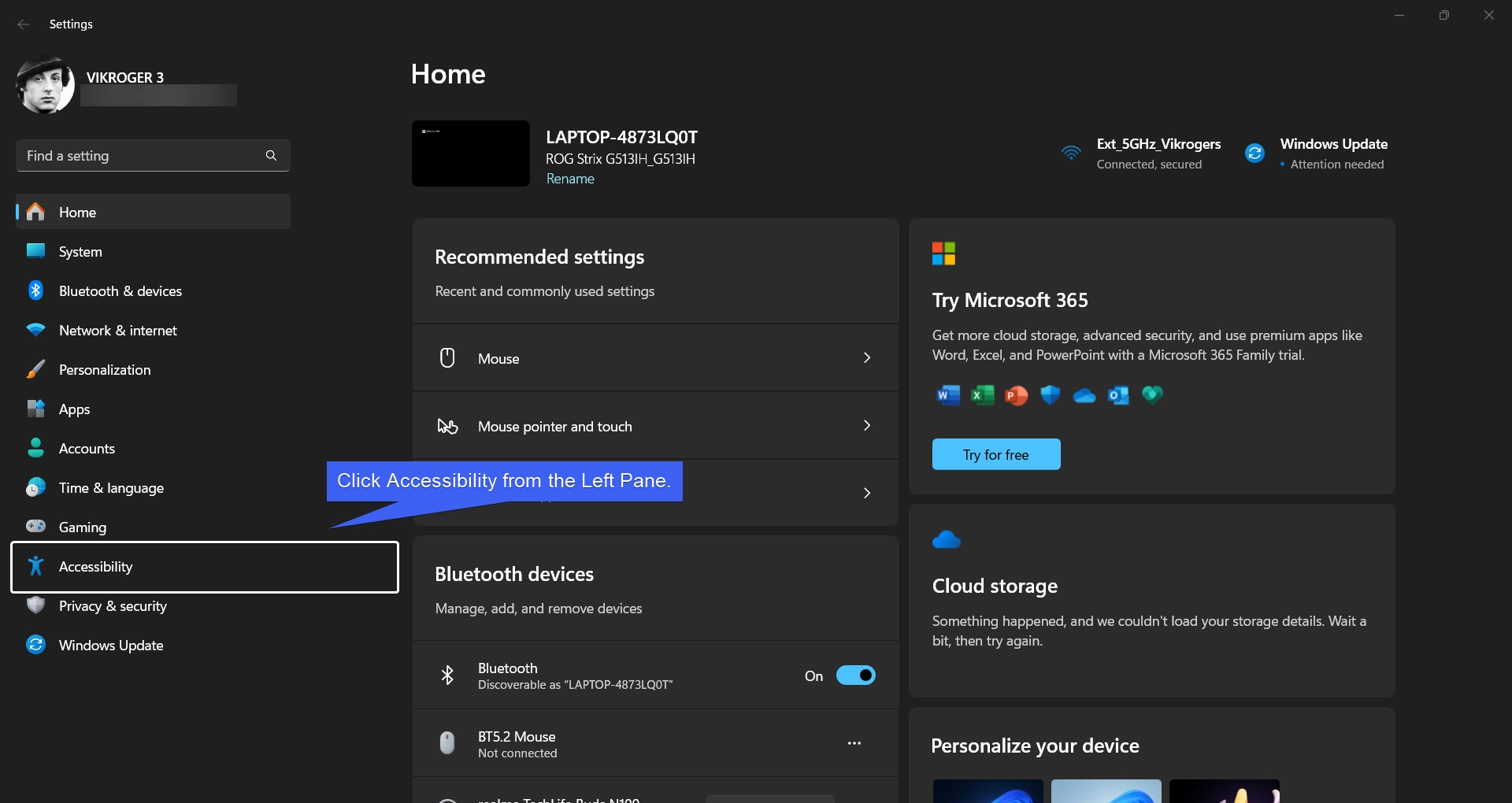 Click Accessibility on Windows Settings Click Accessibility on Windows Settings