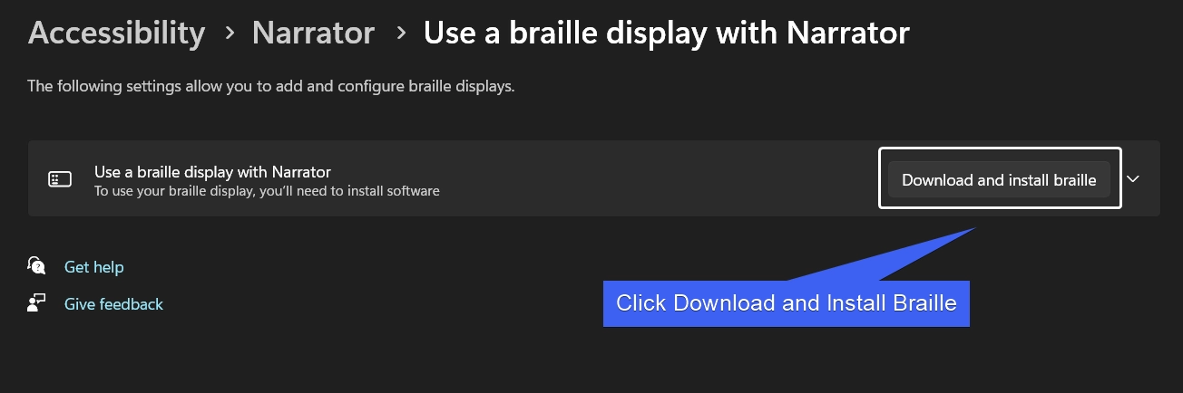 Click Download and Install Braille Click Download and Install Braille