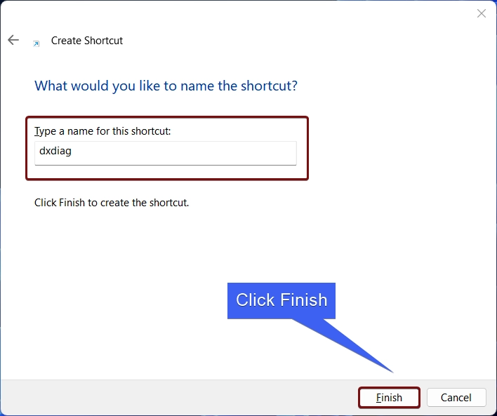 Click Finish Click Finish
