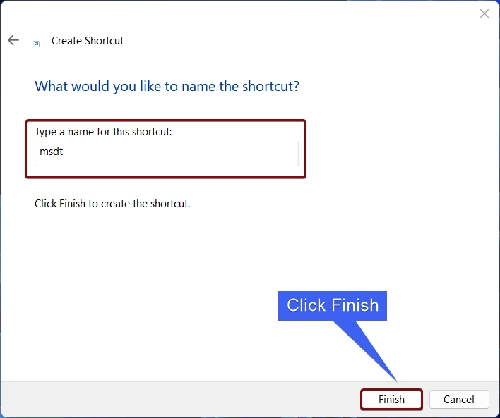 Click Finish Click Finish