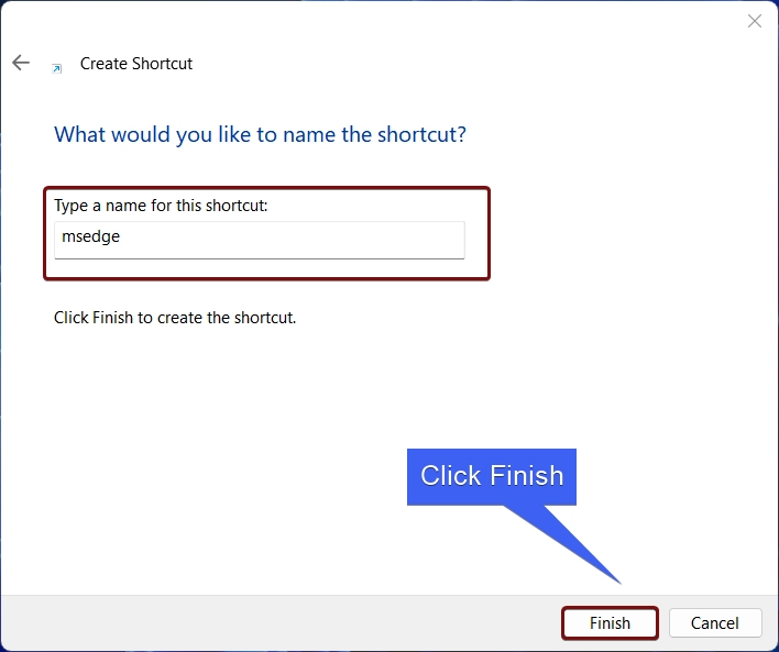 Click Finish to complete the process Click Finish to complete the process