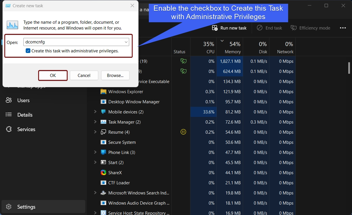 Enable the Checkbox to create this task with Administrative Privileges Enable the Checkbox to create this task with Administrative Privileges