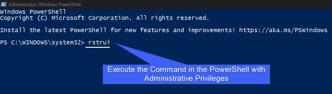 Execute the Command in the PowerShell Administrator Execute the Command in the PowerShell Administrator