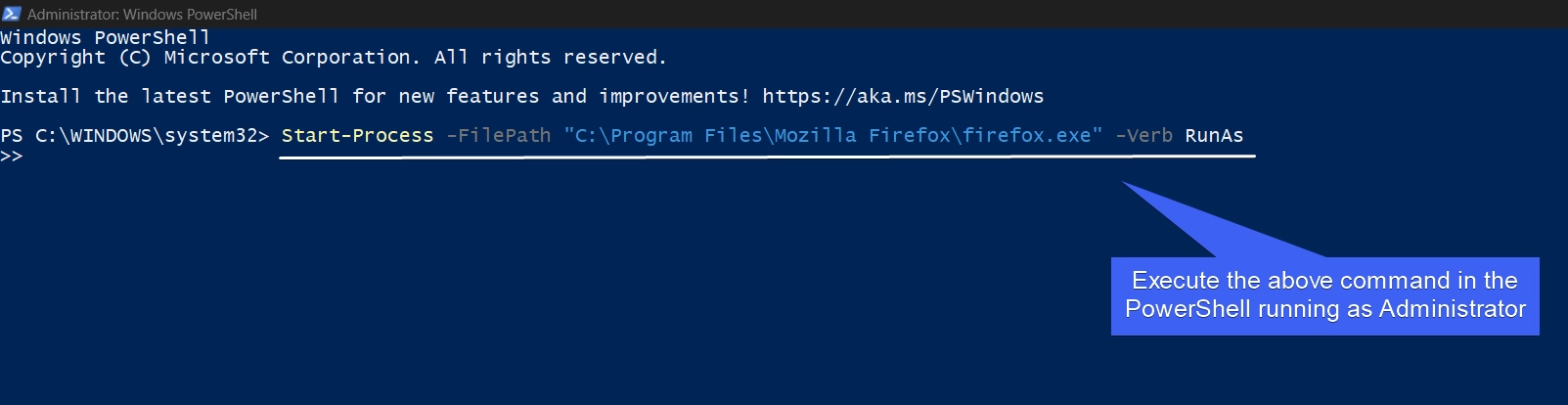 Execute the command in the PowerShell Running as Admin on Windows 11 Execute the command in the PowerShell Running as Admin on Windows 11