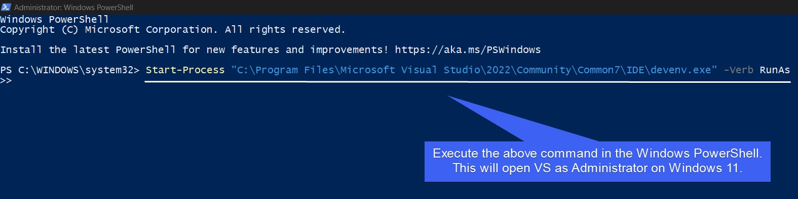 Execute the following command in the terminal Execute the following command in the terminal