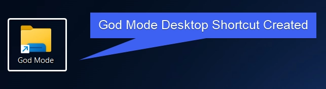 God Mode Desktop Shortcut Created on Windows 11 God Mode Desktop Shortcut Created on Windows 11