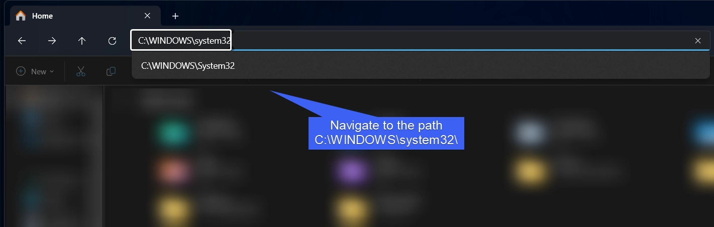Navigate to the following path in the File Explorer Navigate to the following path in the File Explorer