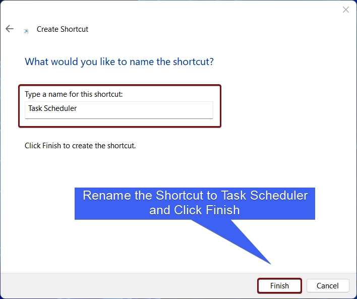 Rename the Task Scheduler Shortcut Rename the Task Scheduler Shortcut
