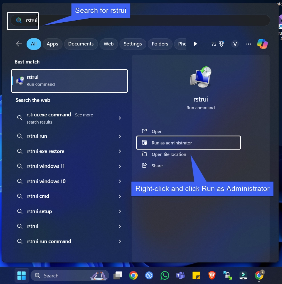 Right-click on the App and click Run as Administrator Right-click on the App and click Run as Administrator