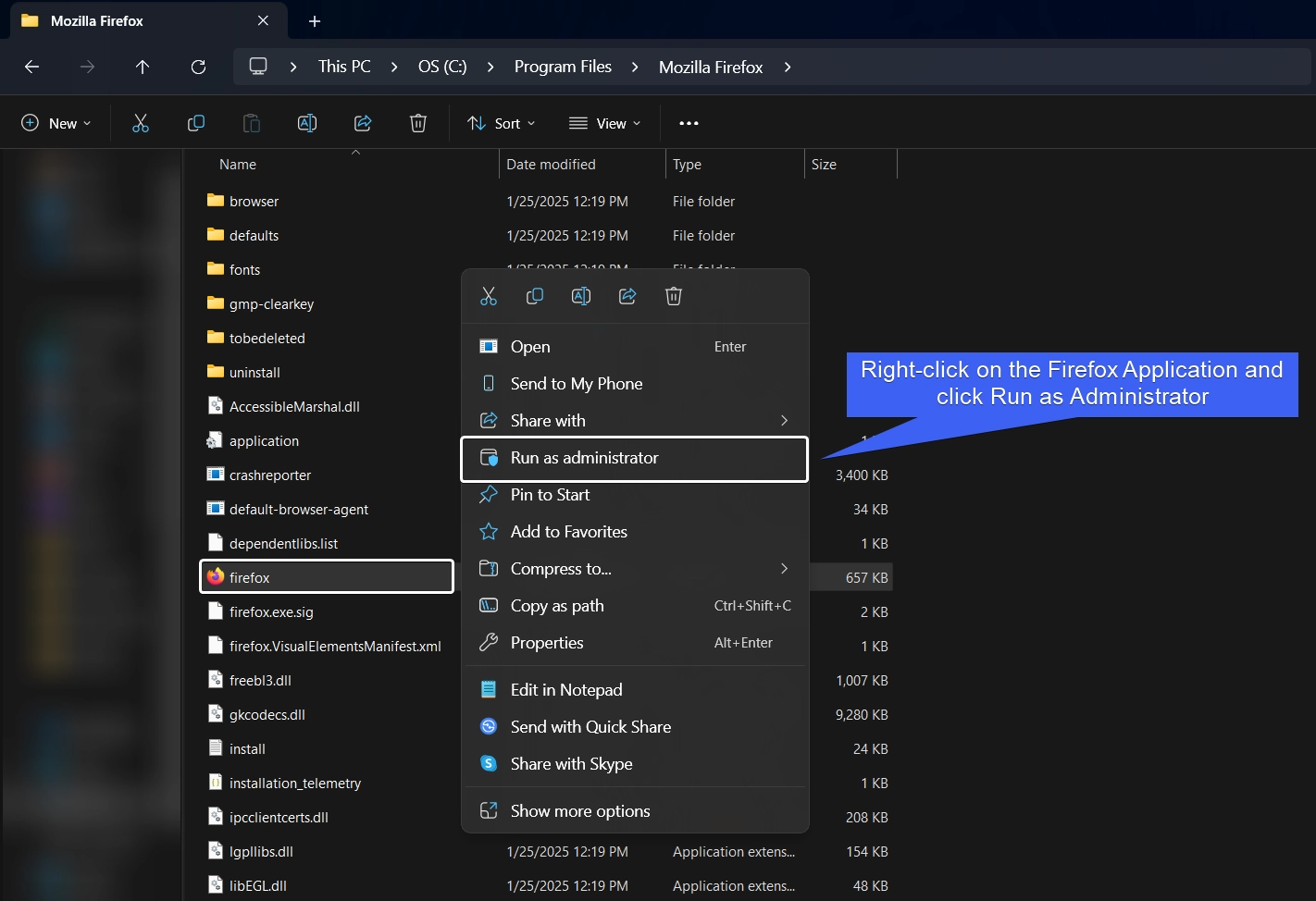 Right-click on the Application and click Run as Administrator Right-click on the Application and click Run as Administrator