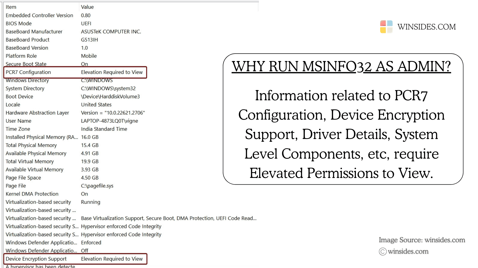 Why run msinfo32 as admin Why run msinfo32 as admin