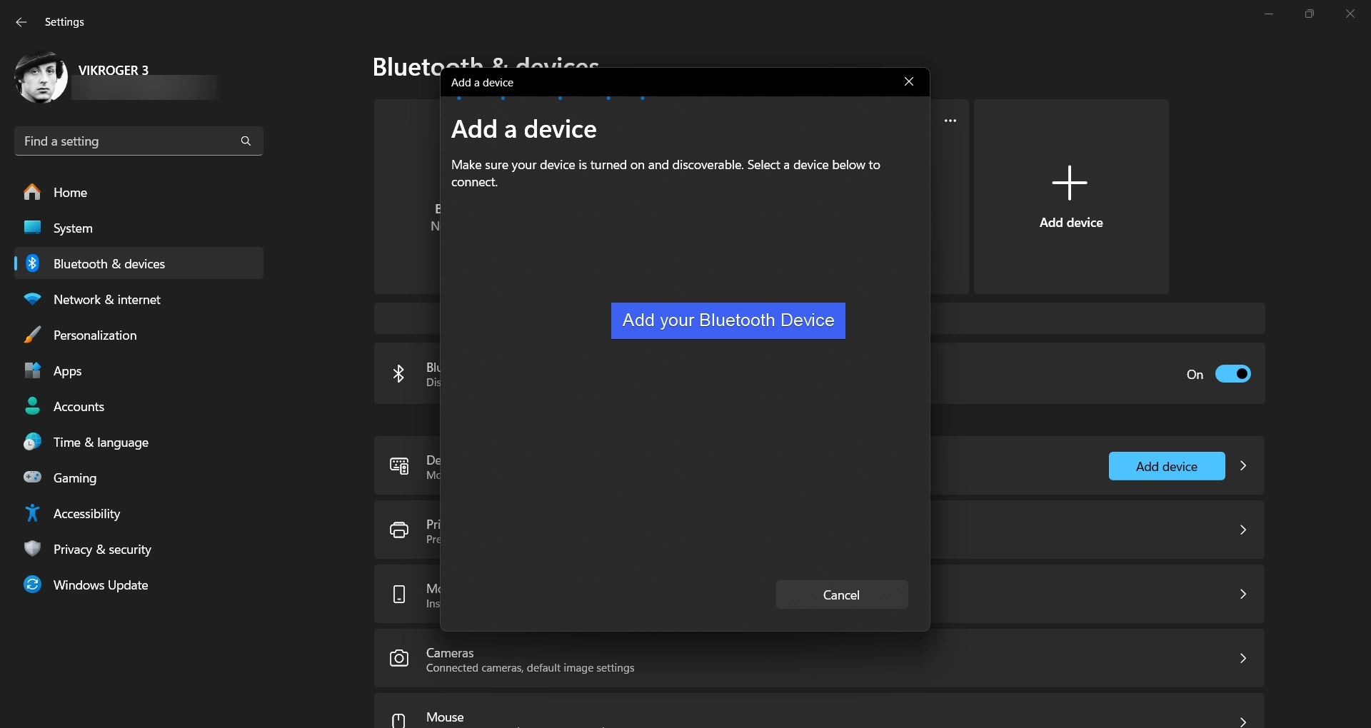 Add your Bluetooth Device Add your Bluetooth Device