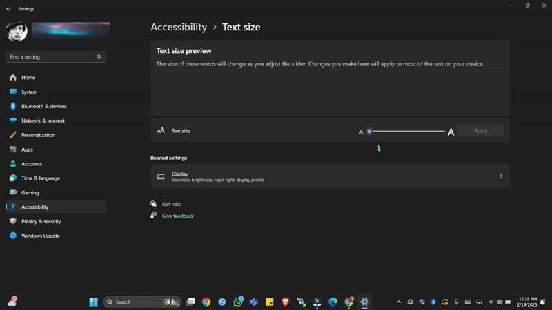Adjusting Font Size on Windows 11 Adjusting Font Size on Windows 11