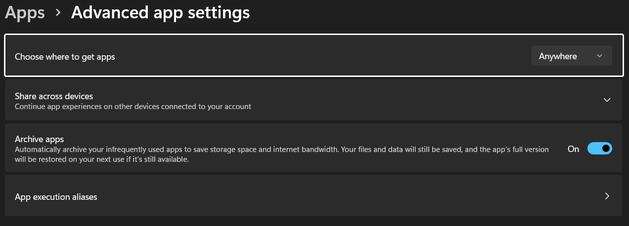 Anywhere option Anywhere option