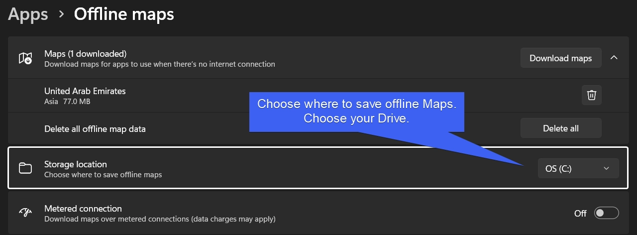 Choose where to save offline maps Choose where to save offline maps