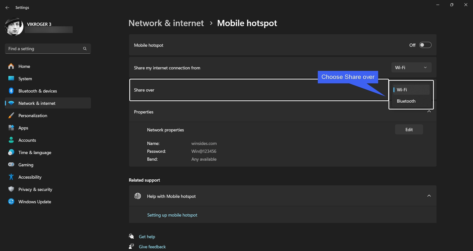 Choose your Internet Share over Choose your Internet Share over