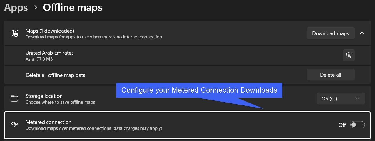 Configure your Metered Connection Downloads Configure your Metered Connection Downloads